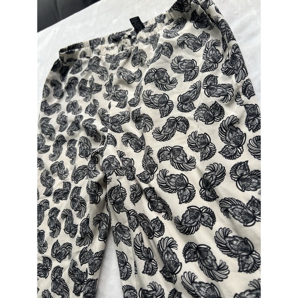 Premise Studio Lined Paisley Pants Womens Medium Quiet Luxury Office Black Cream - Picture 2 of 13
